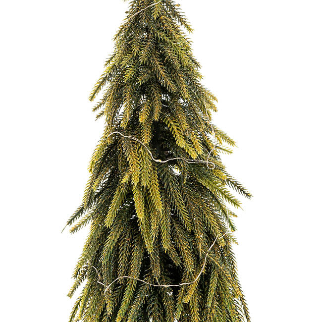 Gold Finish LED Pine Tree Green (45cmH)