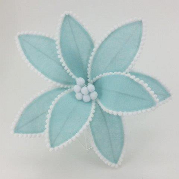Blue with white trim Tiffany blue poinsettia