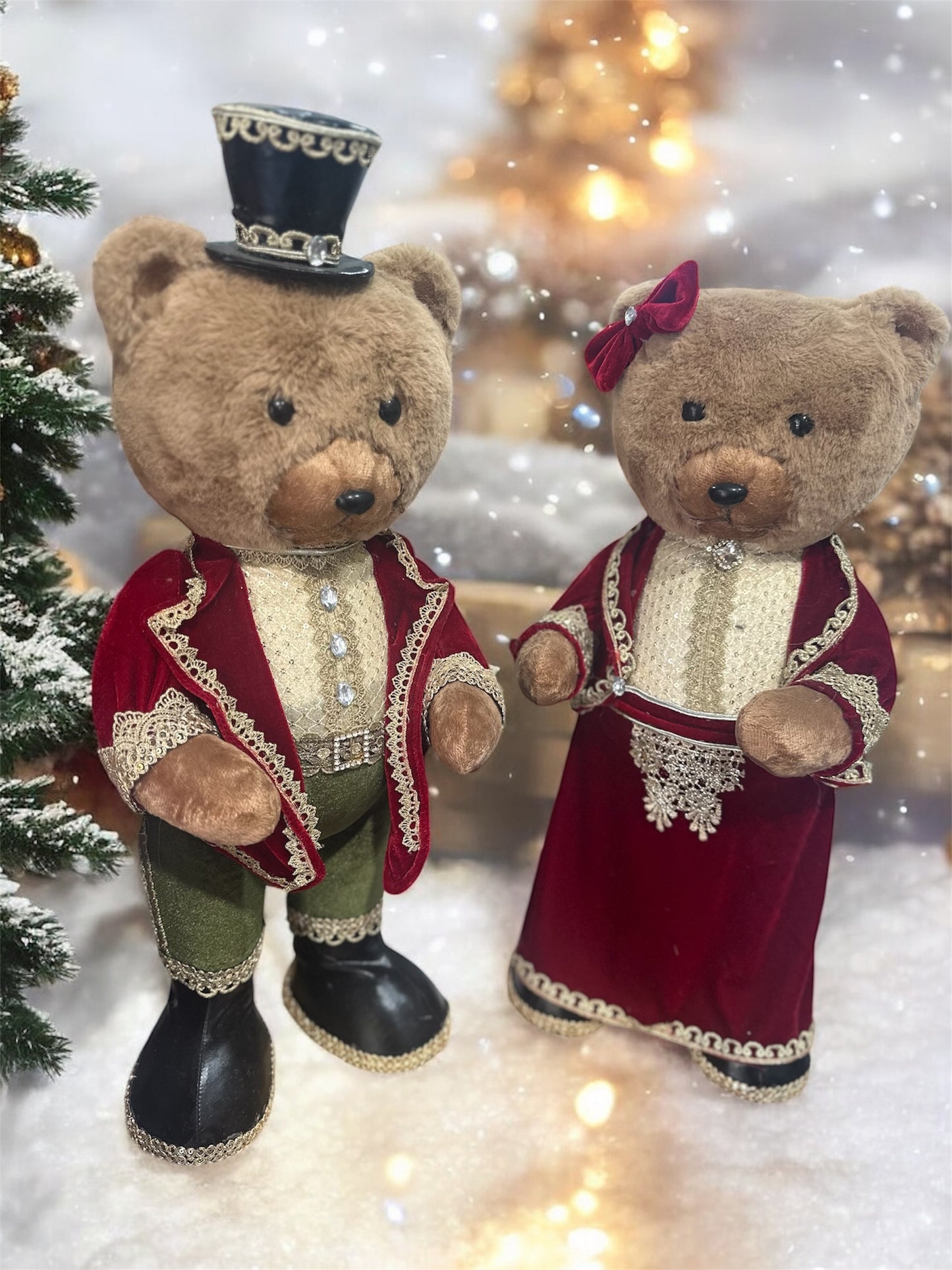 Mr and Mrs Christmas Bear Xmas Figurine