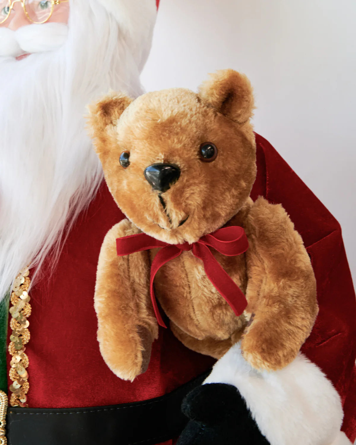 SANTA WITH BEAR, ELVES & GIFT BAG 91cm