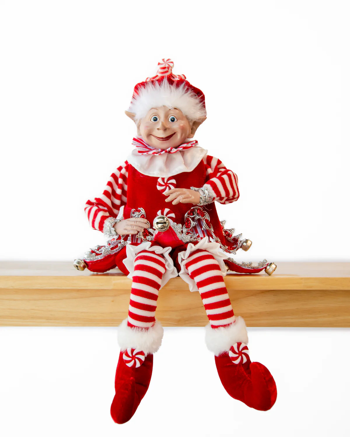 CHRISTMAS CANDY STRIPE BOY ELF RED WHITE