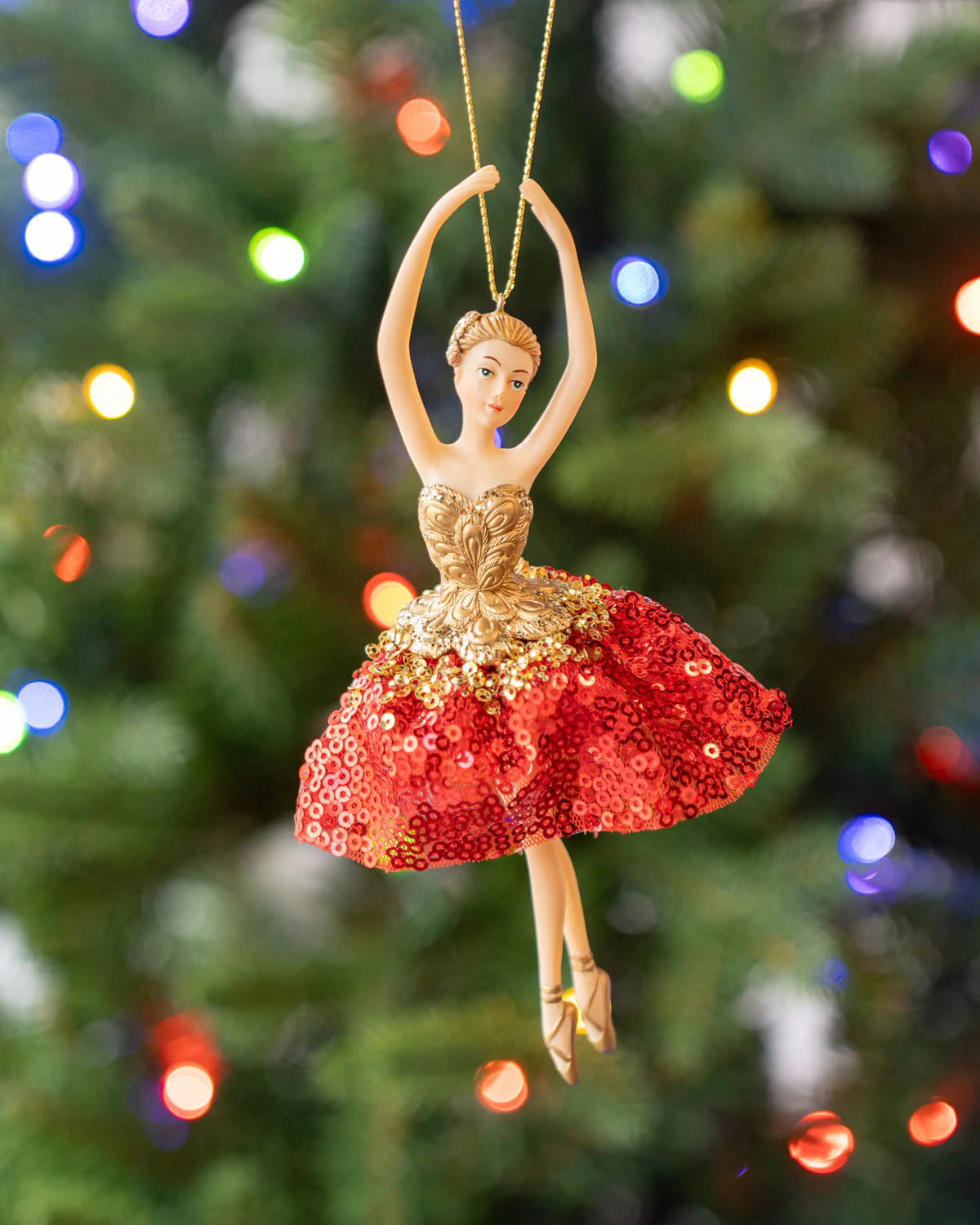 HERITAGE BALLERINA IN FIFTH GOLD/RED 17CM