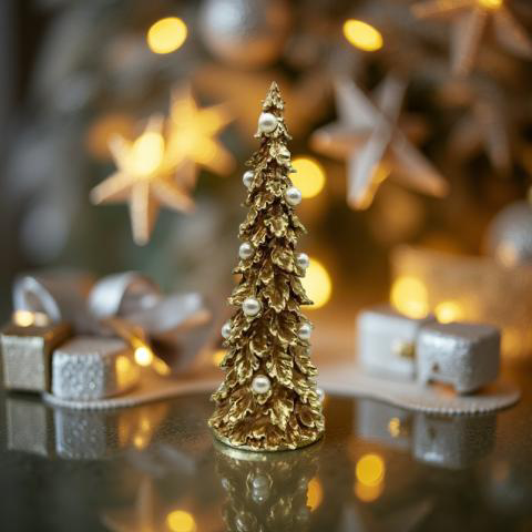 Pre-order MED PEARL GOLD RUFFLE TREE