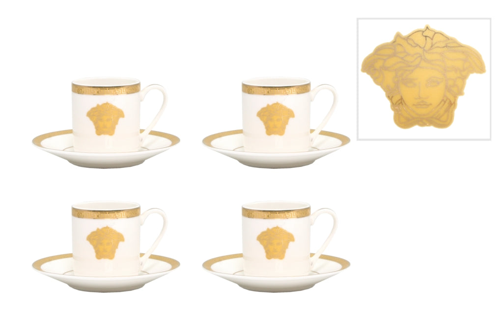 CUP&SAUCER-MEDUSA(4)COFFEE 90cc