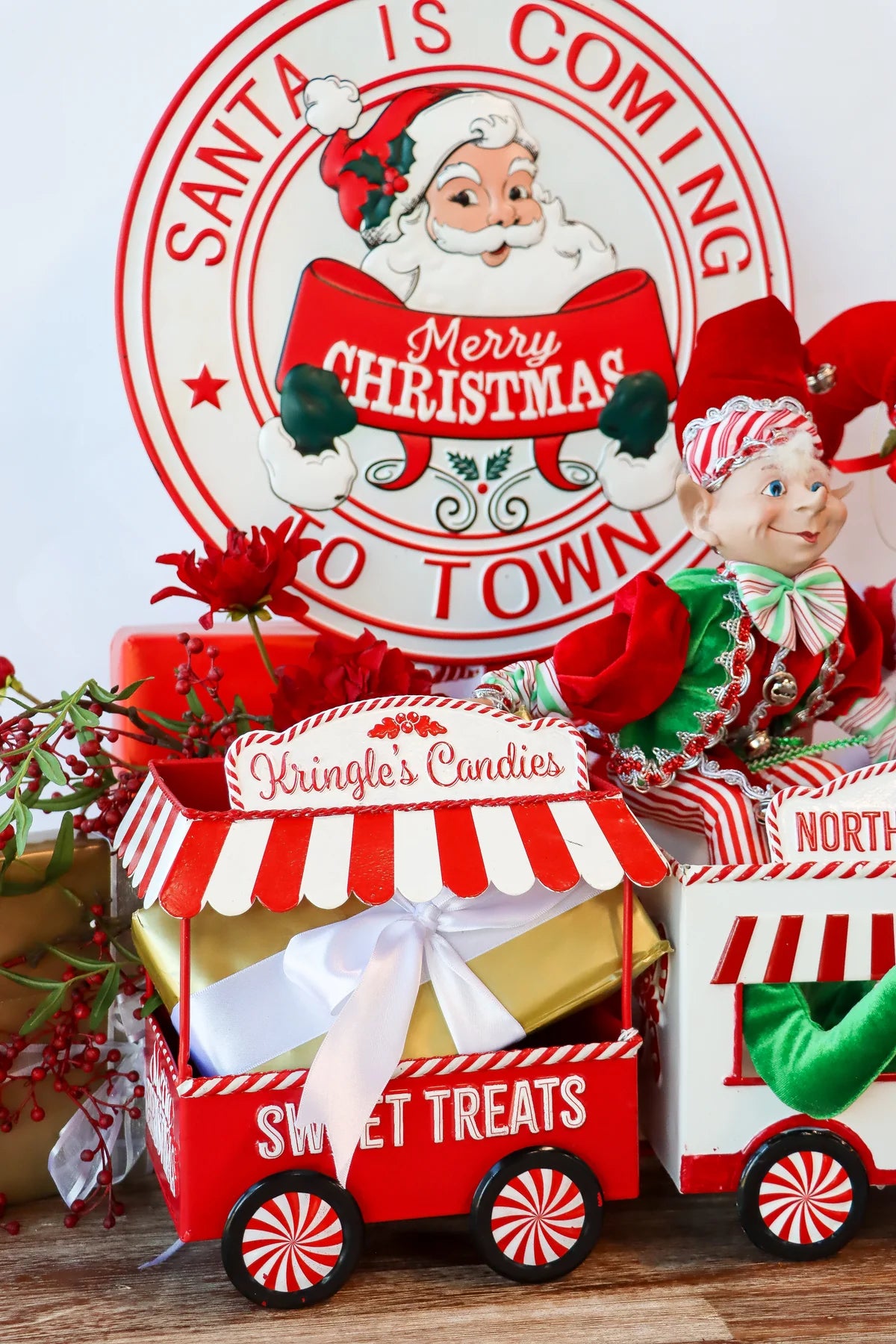 CHRISTMAS SANTA IS COMING SIGN