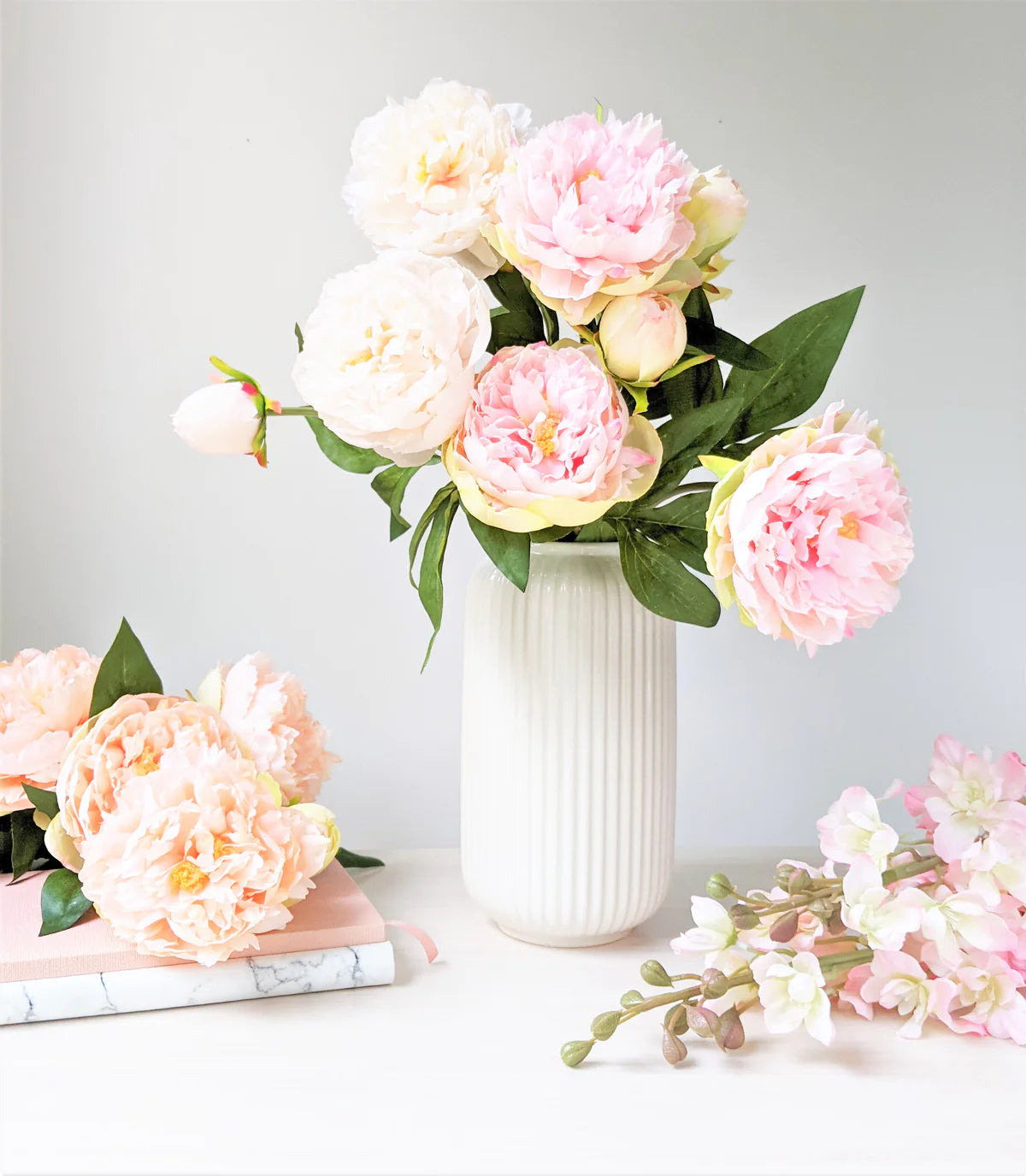 PEONY BRANCH 3 HEADS 75CM