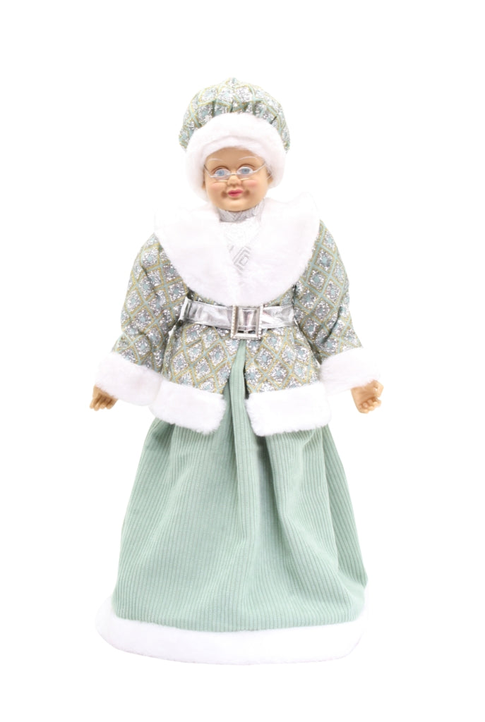 Mr and Mrs Santa Harlequin Sage 45cm