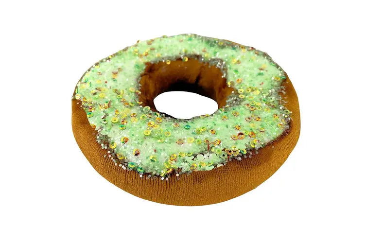 Green Iced Velvet Donut Christmas Tree Decoration 14cmD