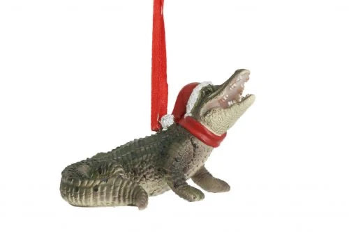 Crocodile Christmas hanging ornament 11cm