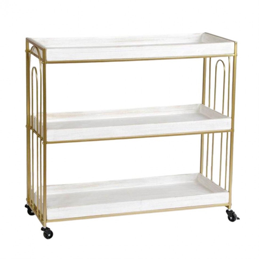 3 TIERS TROLLEY WITH WHEELS 79CM H