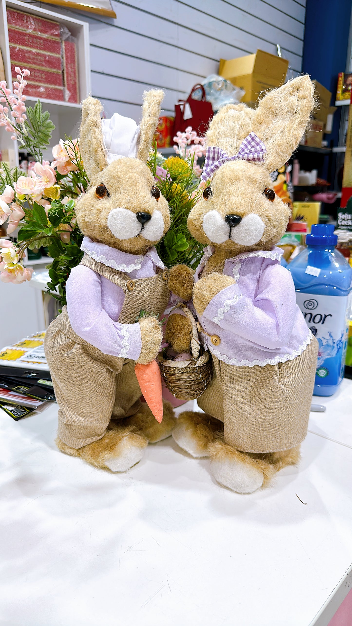 KAYLA & KYLE BUNNY FABRIC 18X17X47cm and 18*40cm