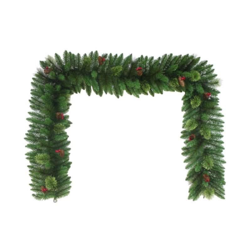 GREEN PINE with BERRY Garland 2M