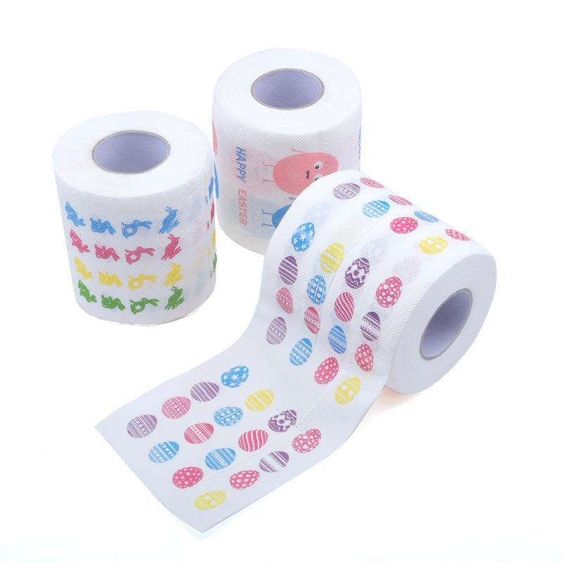 Toilet Paper Novelty Easter 18m 10cm x 10cm 180 Sheets 2ply 3 Assorted Designs ( pack of 3)