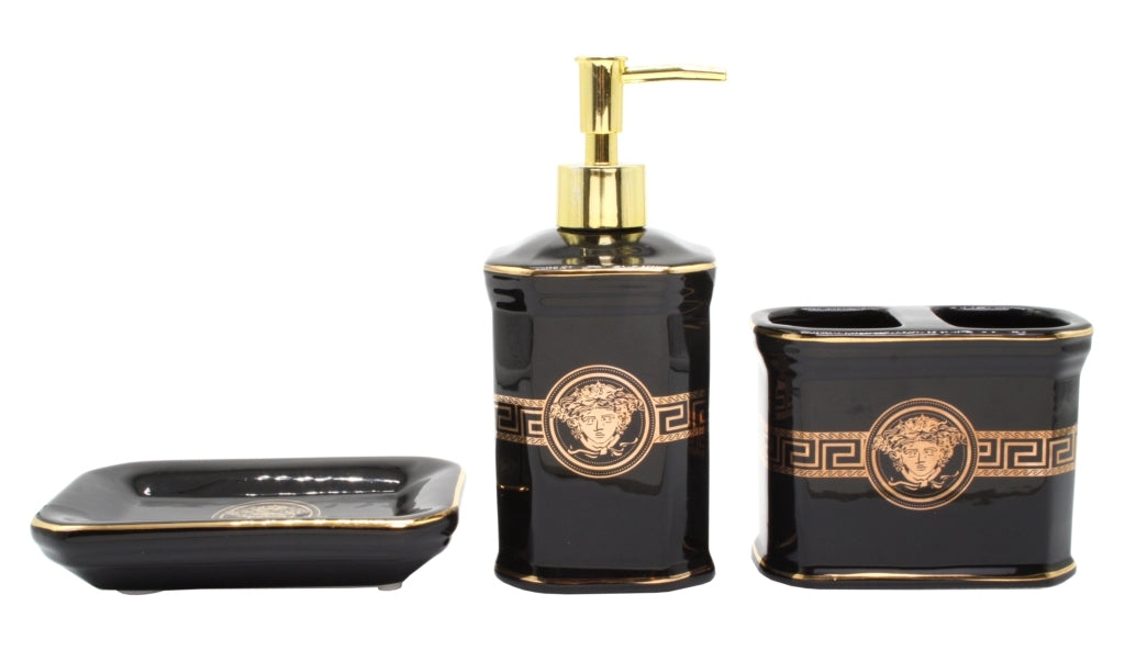 BATHROOM SET(3 STYLES) MEDUSA-BLACK