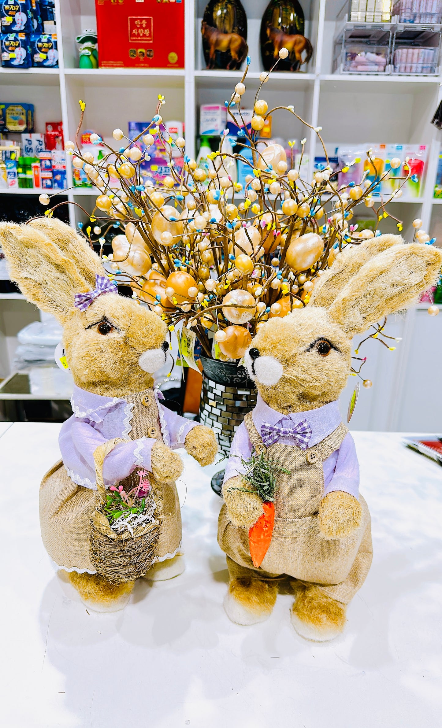 KAYLA & KYLE BUNNY FABRIC 18X17X47cm and 18*40cm