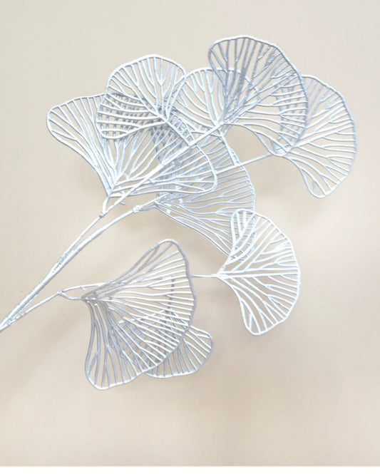 Artificial Ginkgo Leaf Silver 92CM