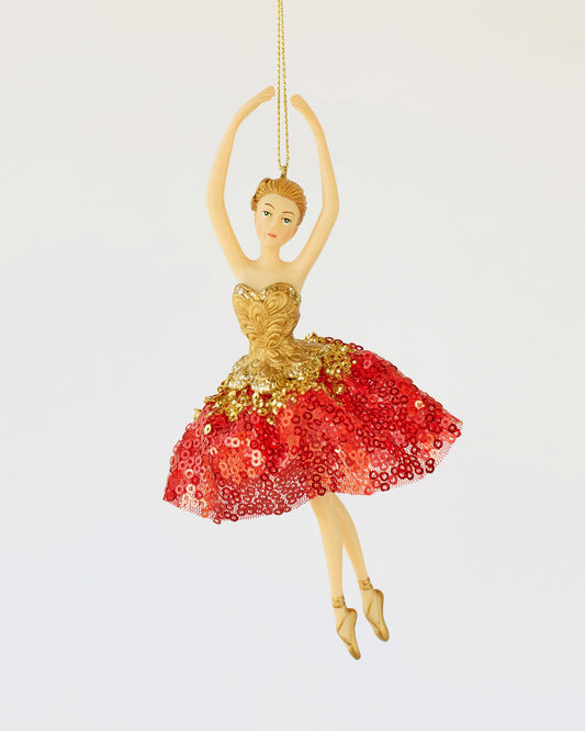 HERITAGE BALLERINA IN FIFTH GOLD/RED 17CM