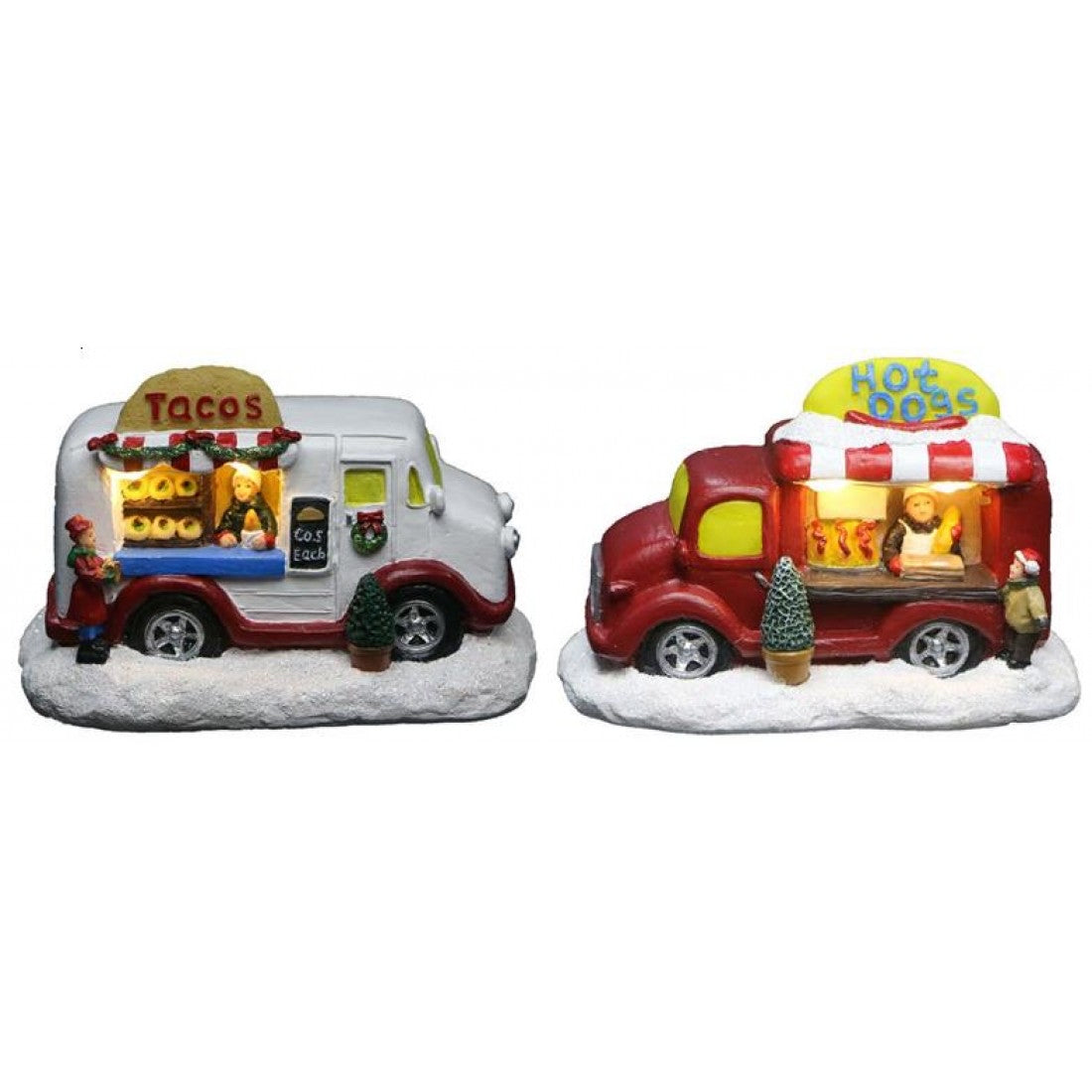 SET OF 2 X'MAS FOOD TRUCK LED 14CM