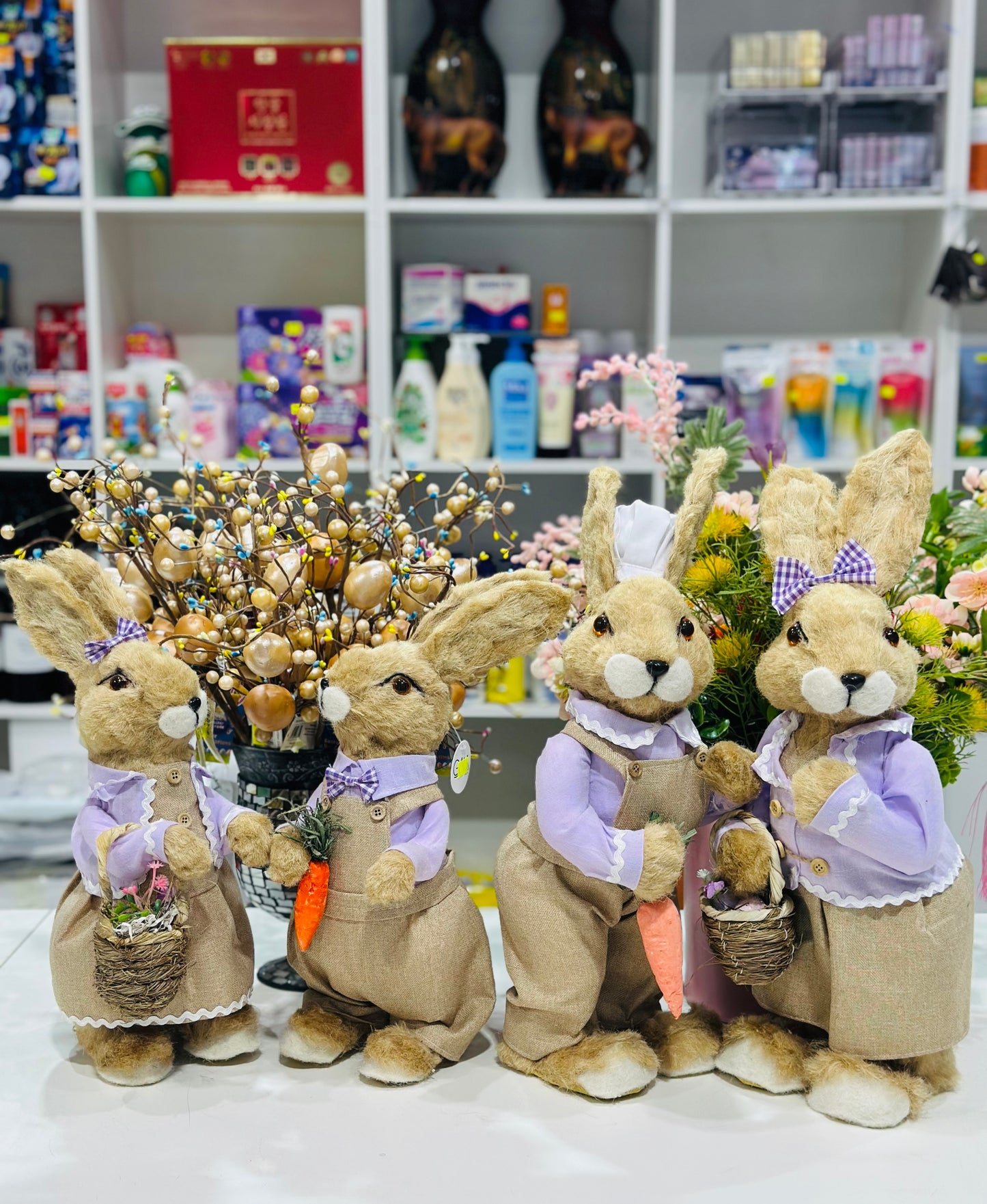 KAYLA & KYLE BUNNY FABRIC 18X17X47cm and 18*40cm