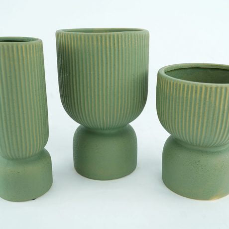 FLUTED POT 16X27HCM Green