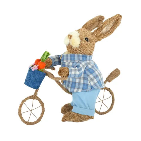 TOM BUNNY W BICYCLE STRAW 30X16X30CM