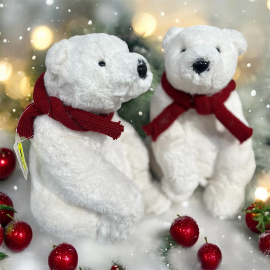 Christmas Polar Bear 33cmH
