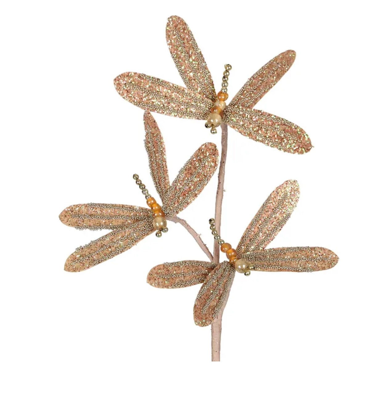 DRAGONFLY FLORAL STEM CHAMPAGNE