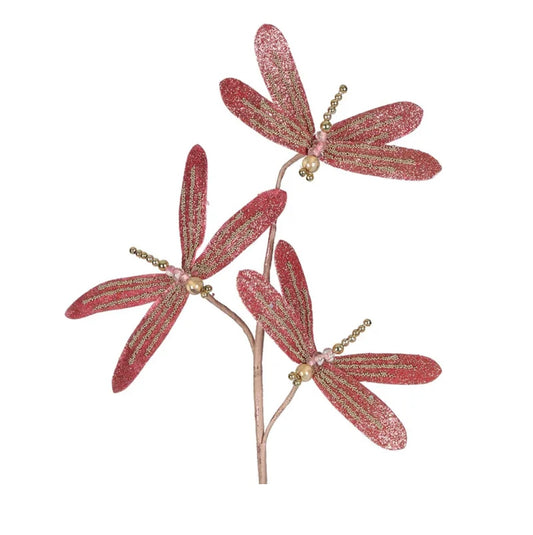 DRAGONFLY FLORAL STEM PINK