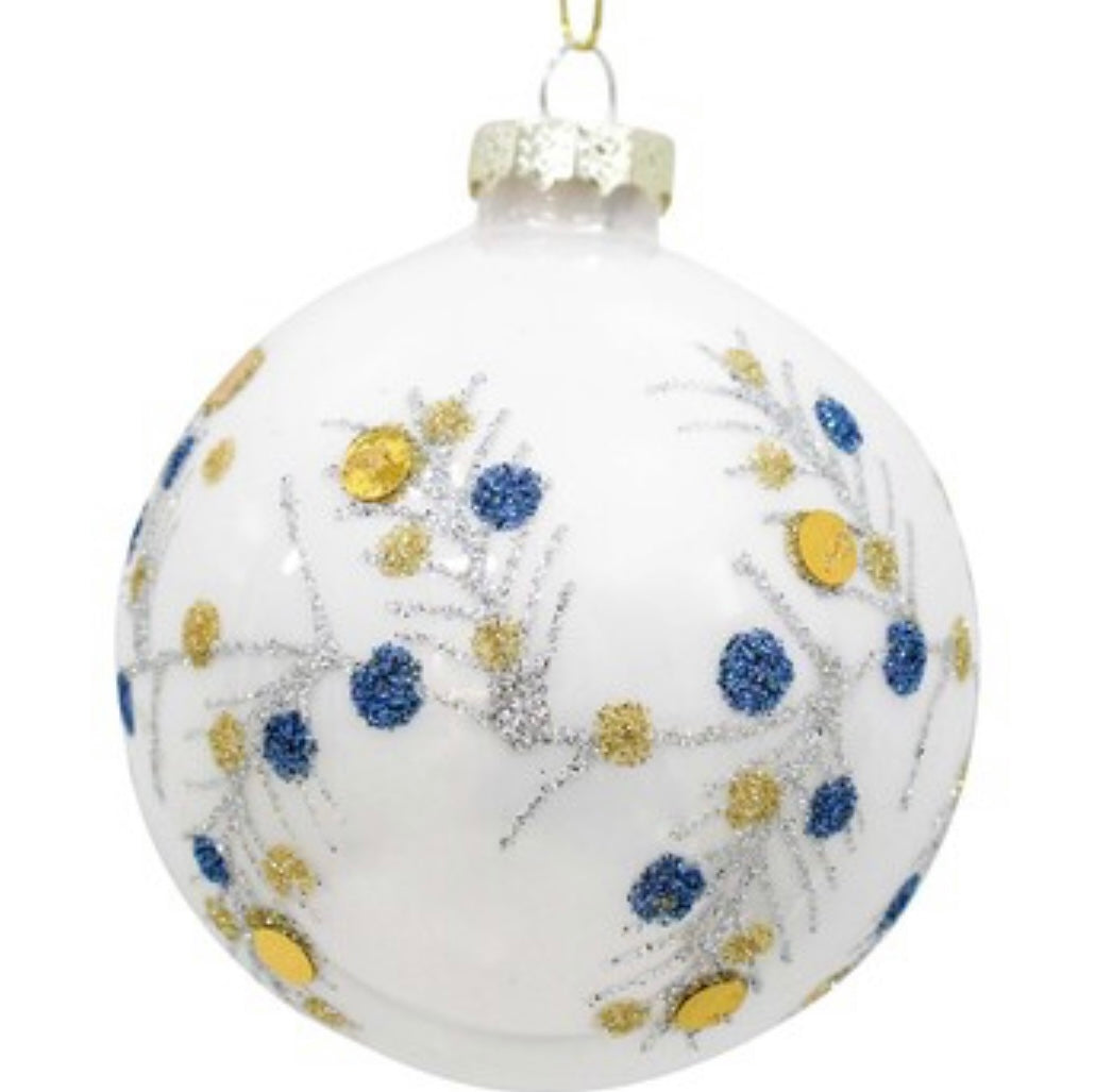 Glass Bauble Chinoiserie/gold