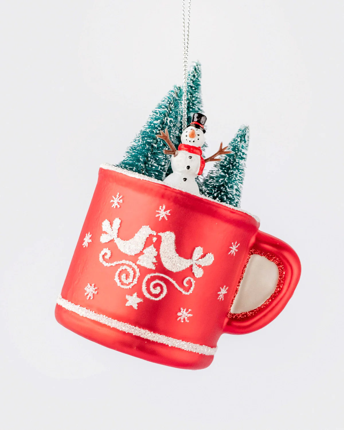 SANTAS PANTRY SNOWMAN COCOA MUG RED/WH 8CM