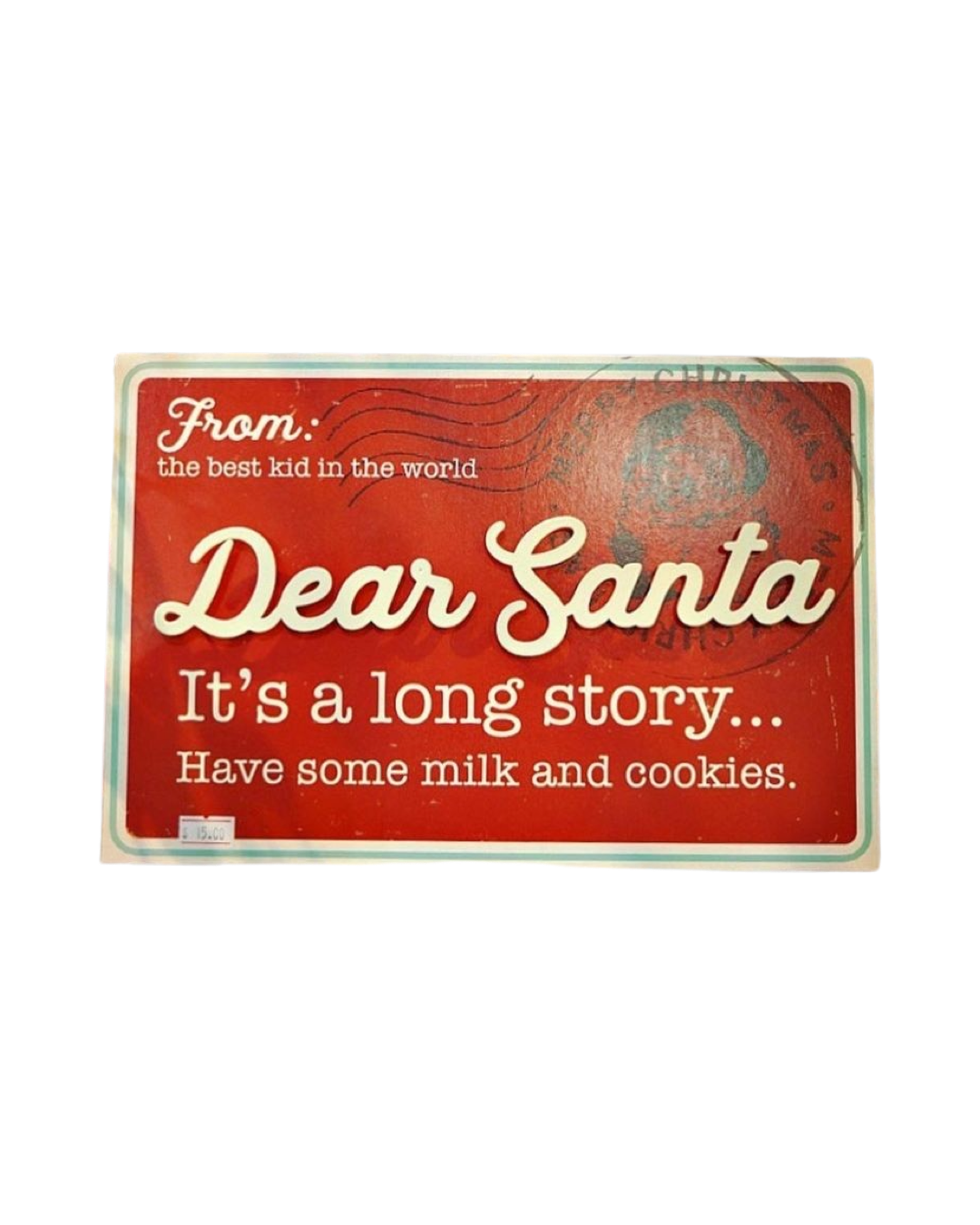 CHRISTMAS SIGNS - DEAR SANTA WALL DECORATION