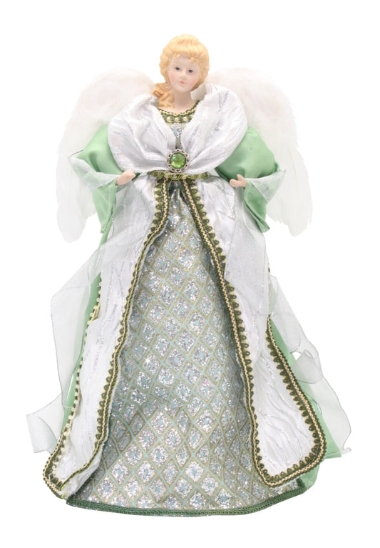 ANGEL-TREE TOPPER-HARLEQUIN-SAGE(40CM)