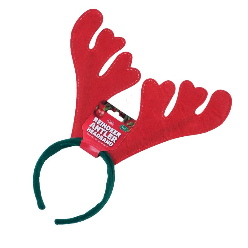 Headband Antler 31.5cm x 35cm Red/Green