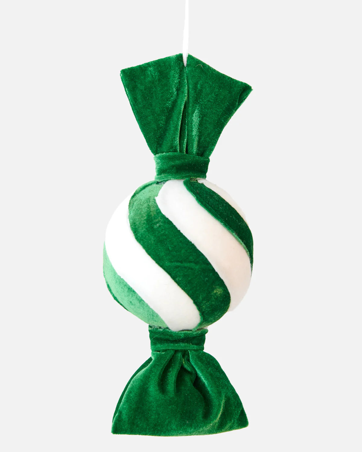 CHRISTMAS BON BON WAVE STRIPE ORNAMENT GREEN WHITE 23CM