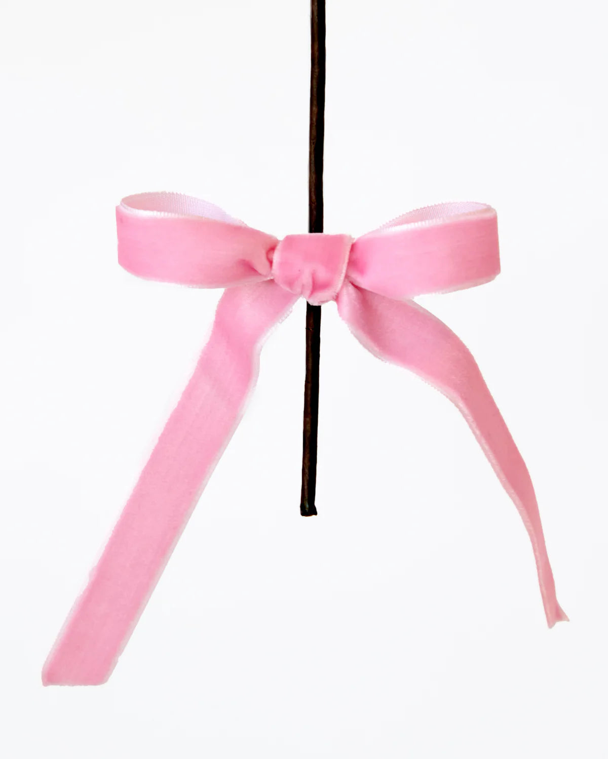 CHRISTMAS RIBBON BOW CLIP SET 6 LIGHT PINK