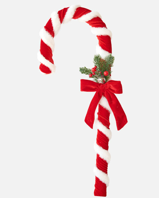 CHRISTMAS CANDY CANE WITH BOW 53CM