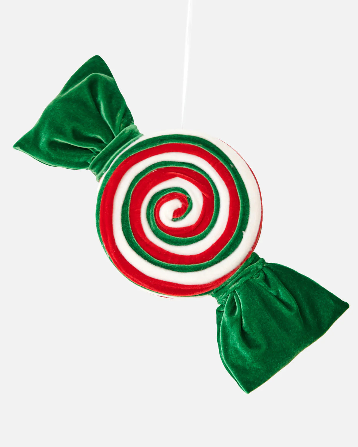 CHRISTMAS BON BON SWIRL ORNAMENT RED GREEN WHITE 40CM