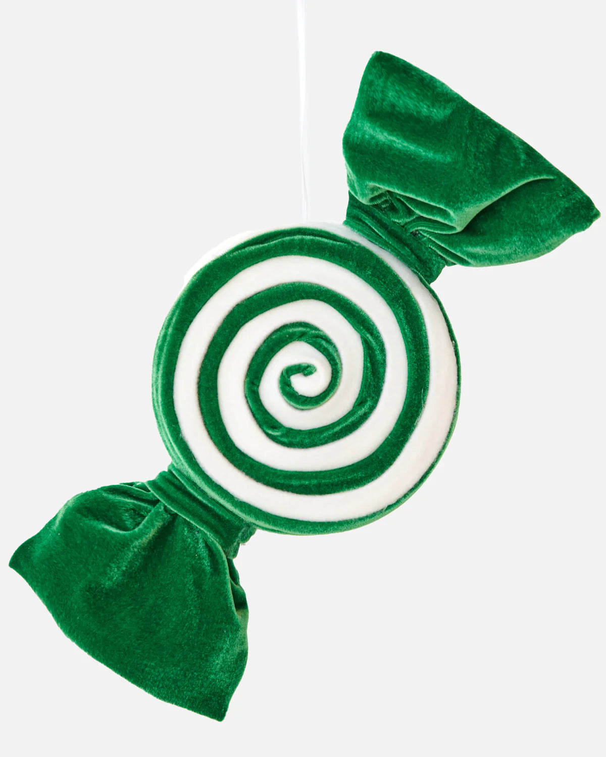 CHRISTMAS BON BON SWIRL ORNAMENT GREEN WHITE 40CM