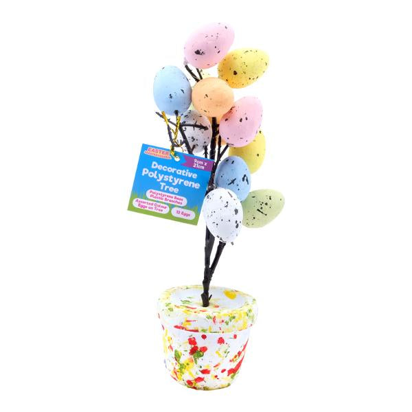 Polystyrene Decoration Easter Tree 9cm x 21cm Multicolour