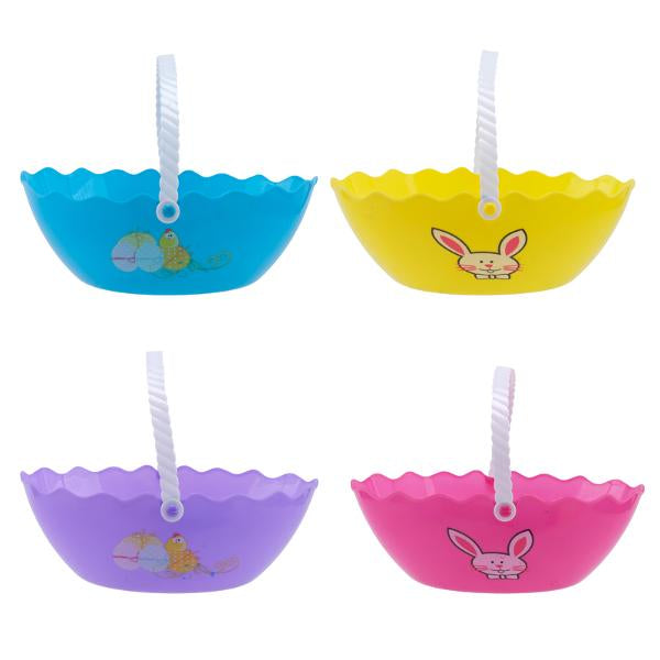 Basket Plastic Easter 26cm x19cm x 9cm Purple, Blue, Pink & Yellow