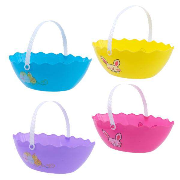 Basket Plastic Easter 26cm x19cm x 9cm Purple, Blue, Pink & Yellow