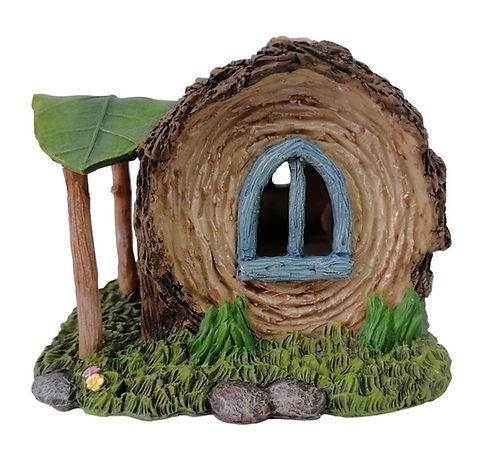 Fairy garden log house Solar