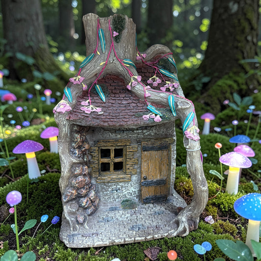 🌿 Enchanted Fairy Tree House – Resin Garden Decor