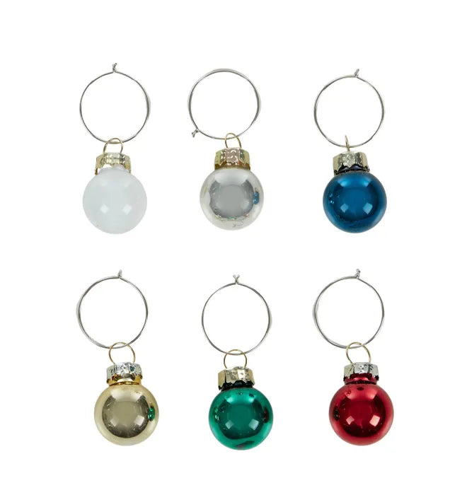 S/6 GLASS BAUBLE CHARMS IN BOX 2CM MULTI