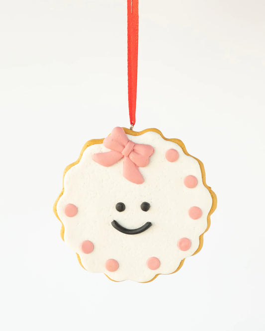 GINGERBREAD COOKIE ORNAMENT WHITE