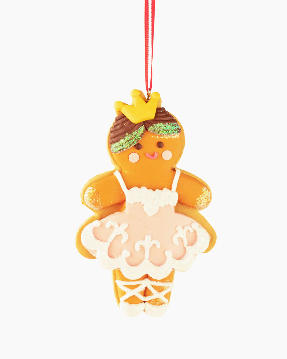 GINGERBREAD BALLERINA ORNAMENT PINK 10CM