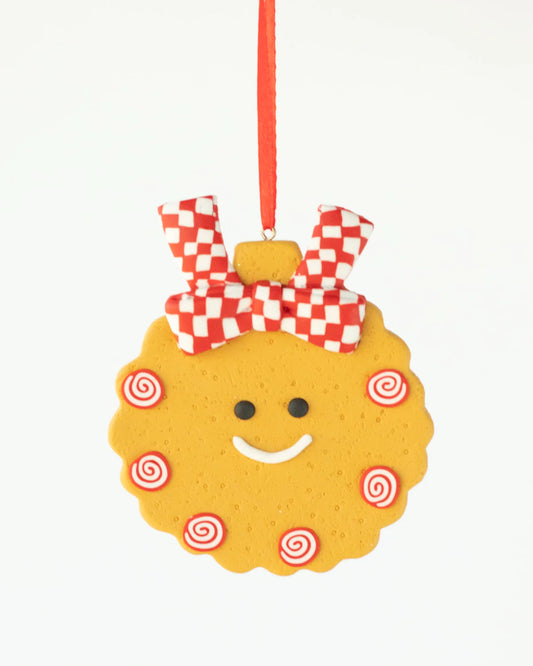 GINGERBREAD COOKIE ORNAMENT RED