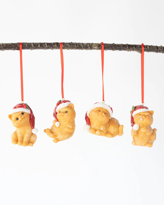 SANTA CATS (SET OF 4) 6.7CM