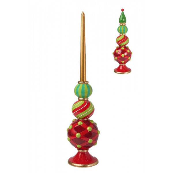 RED GREEN CANDLE HOLDER