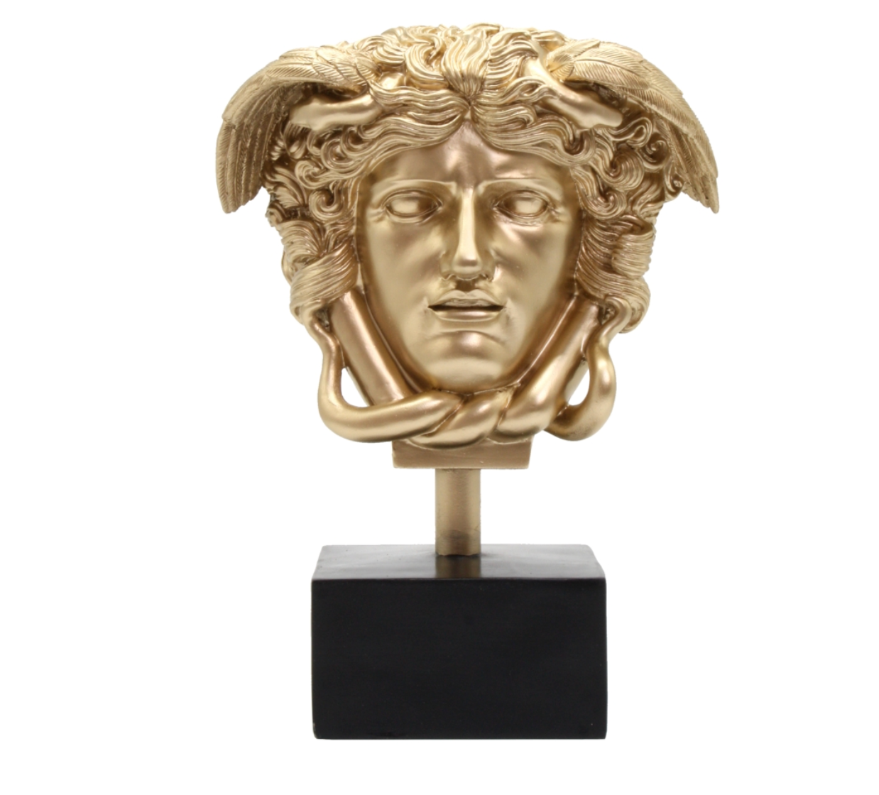 GOLD MEDUSA HEAD SCULPTURE 29cm